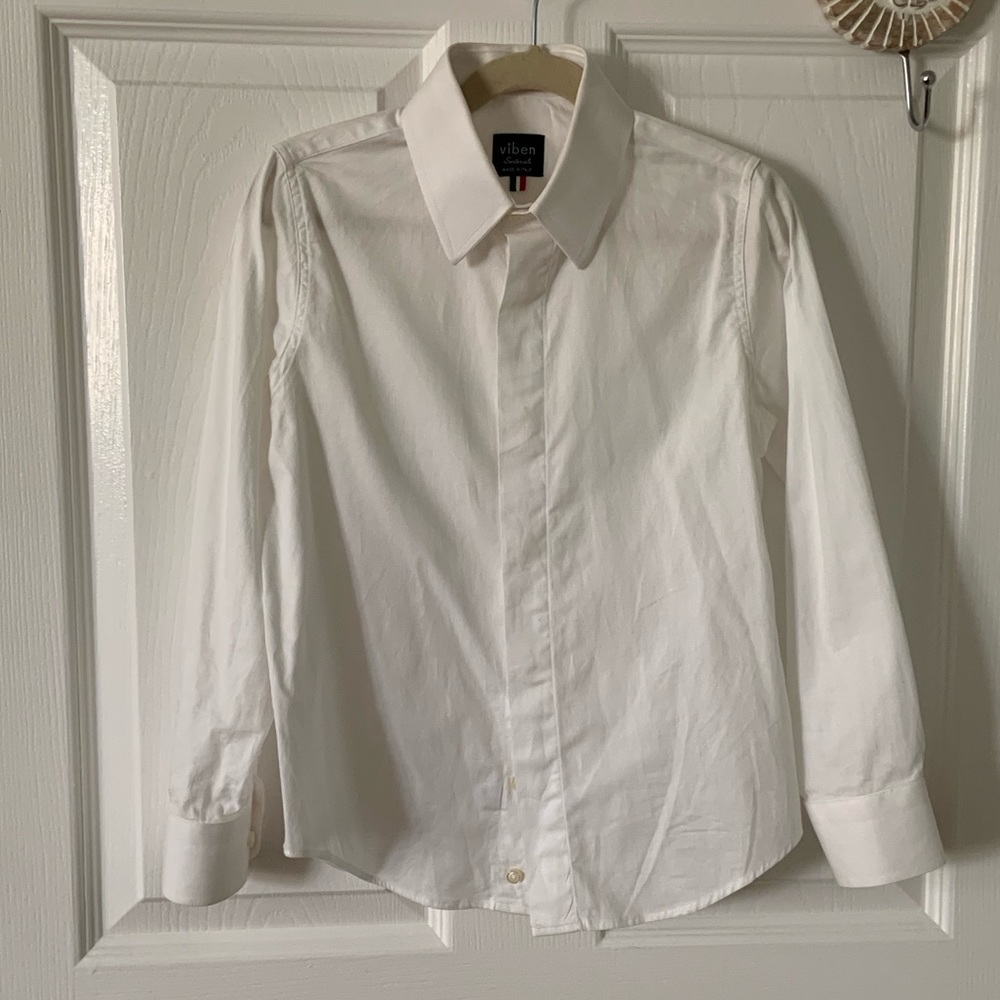 Italian Boutique Designer Boys Communion Dress Shirt Viben Sartoriale size 7.